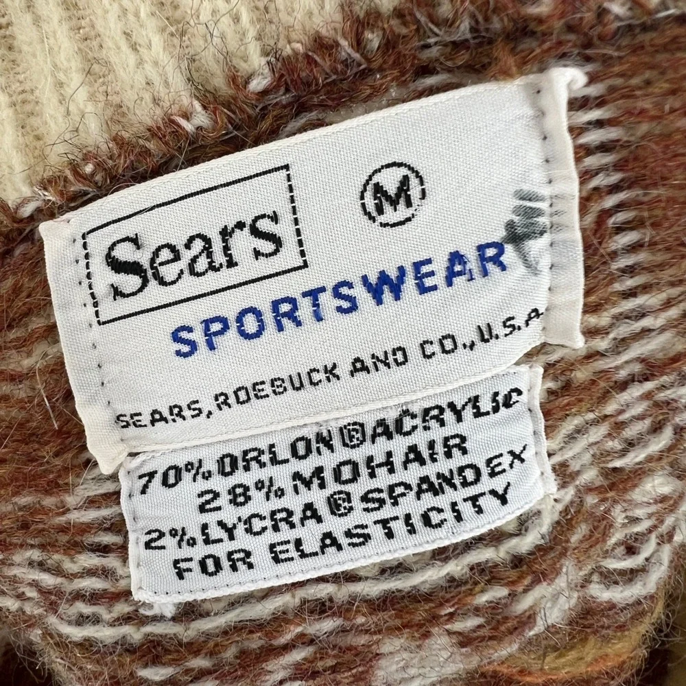 Men's Vintage 60s Sears Mohair Bohus Pullover Sweater Size M Cabincore Retro